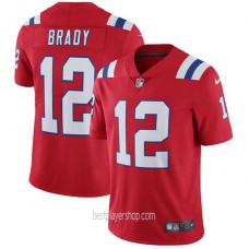 Mens New England Patriots #12 Tom Brady Authentic Red Vapor Alternate Jersey Bestplayer
